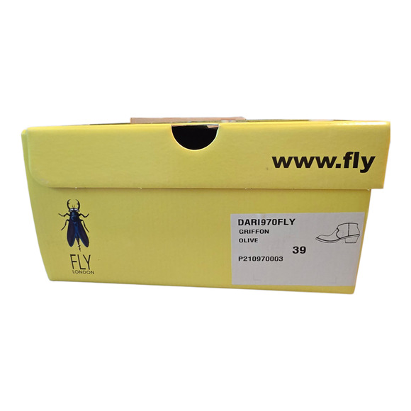 Fly London Ankle Boots Womens Size 39 Griffon Olive Leather Earthy Grunge Urban - Picture 16 of 16